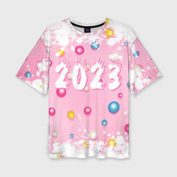 Женская футболка оверсайз White and pink 2023