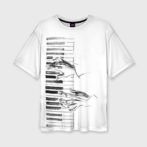 Женская футболка оверсайз Фортепианный концерт / 3D-принт – фото 1