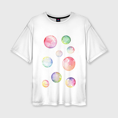 Женская футболка оверсайз Мыльные пузыри / 3D-принт – фото 1