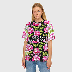 Футболка оверсайз женская Дарья в цветах, цвет: 3D-принт — фото 2