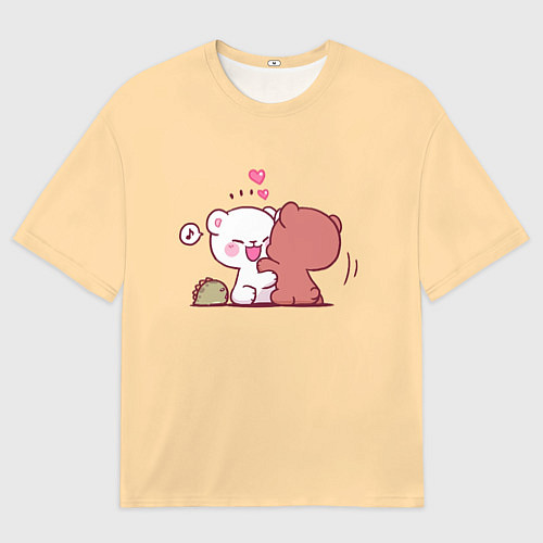 Женская футболка оверсайз Плюшевые медвежьи объятия / 3D-принт – фото 1