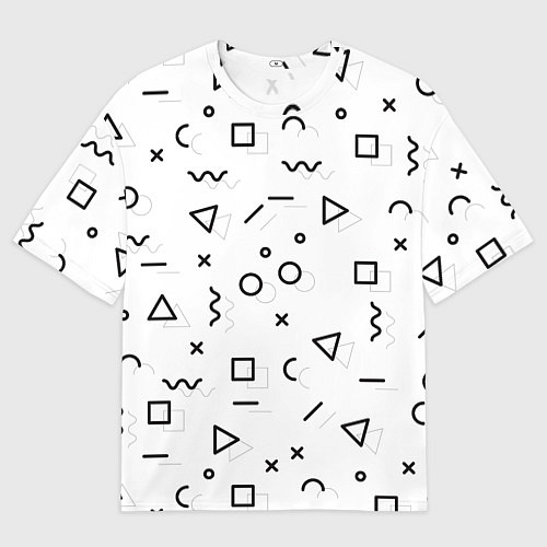 Женская футболка оверсайз Разные геометрические фигуры / 3D-принт – фото 1