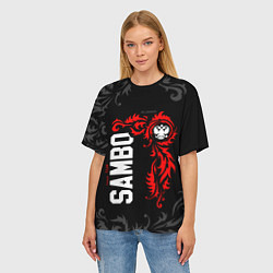 Футболка оверсайз женская Сборная России по самбо, цвет: 3D-принт — фото 2