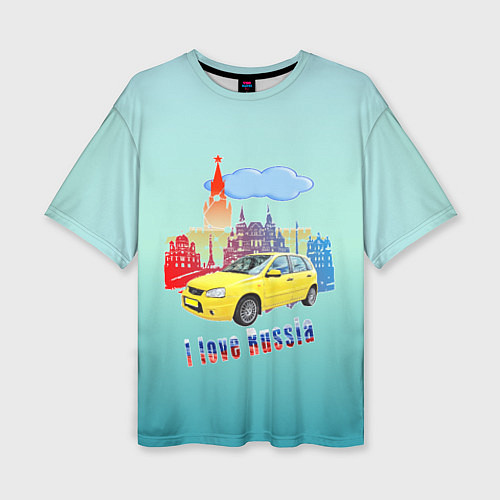 Женская футболка оверсайз Люблю все с России / 3D-принт – фото 1