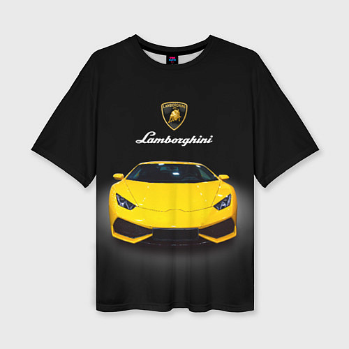 Женская футболка оверсайз Итальянский спорткар Lamborghini Aventador / 3D-принт – фото 1