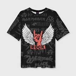 Женская футболка оверсайз Рок хэви-метал