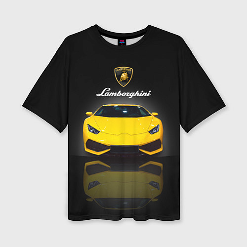 Женская футболка оверсайз Итальянский суперкар Lamborghini Aventador / 3D-принт – фото 1