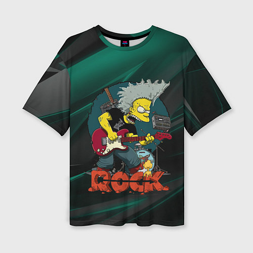 Женская футболка оверсайз Rock music Simpsons / 3D-принт – фото 1