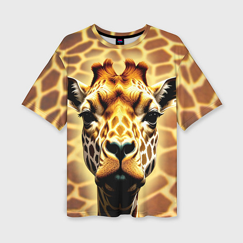 Женская футболка оверсайз Жирафа / 3D-принт – фото 1