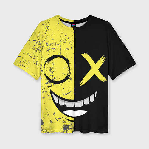 Женская футболка оверсайз Смайлик с улыбкой / 3D-принт – фото 1