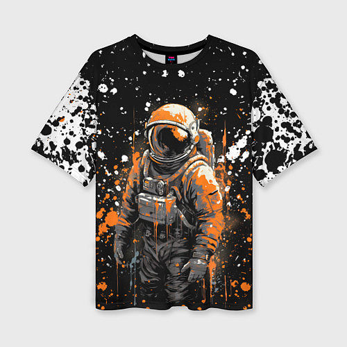 Женская футболка оверсайз Астронавт в красках / 3D-принт – фото 1