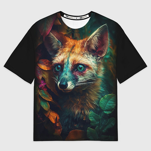 Женская футболка оверсайз Лисица в лесу / 3D-принт – фото 1