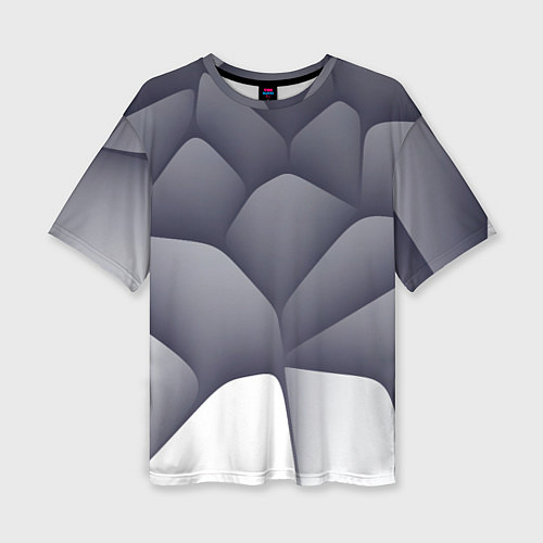 Женская футболка оверсайз Паттерн из гладких камней / 3D-принт – фото 1