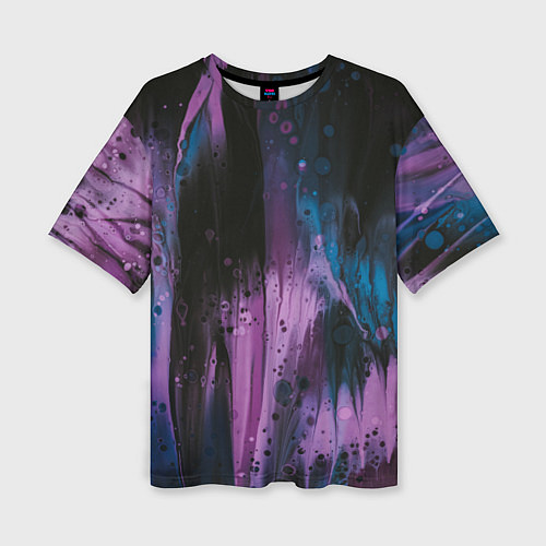 Женская футболка оверсайз Фиолетовые абстрактные тени / 3D-принт – фото 1