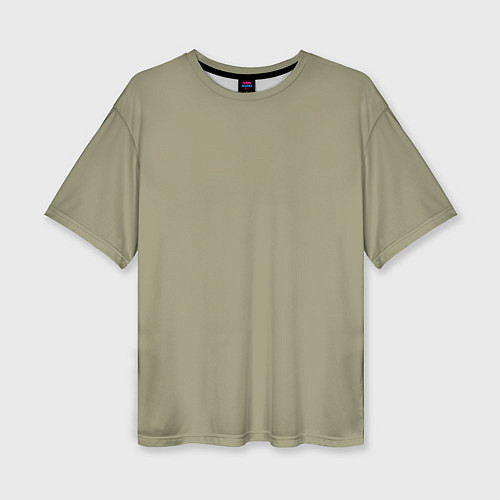 Женская футболка оверсайз Зеленый тренд без принта / 3D-принт – фото 1