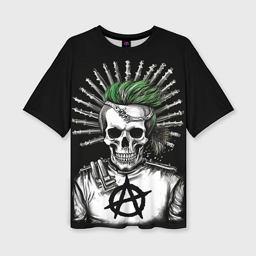Женская футболка оверсайз Панк анархист / 3D-принт – фото 1