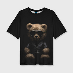 Женская футболка оверсайз Брутальный плюшевый медведь