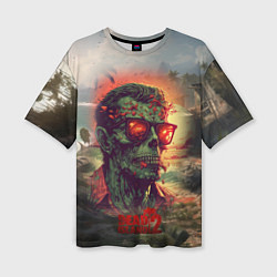 Женская футболка оверсайз Dead island 2 zombie