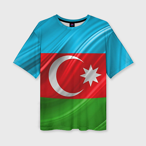 Женская футболка оверсайз Азербайджанский флаг / 3D-принт – фото 1