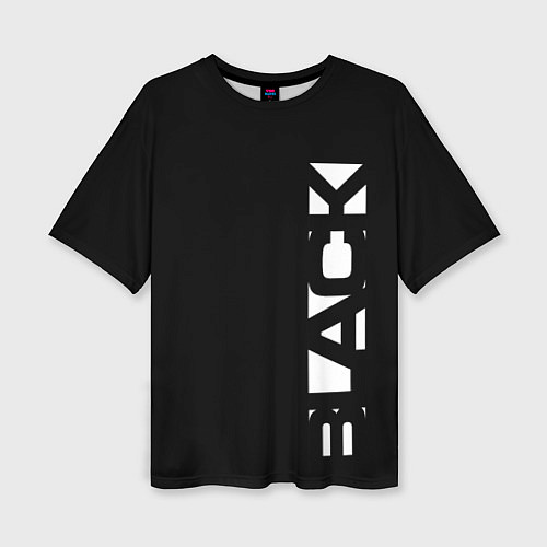 Женская футболка оверсайз Black minimalistik / 3D-принт – фото 1