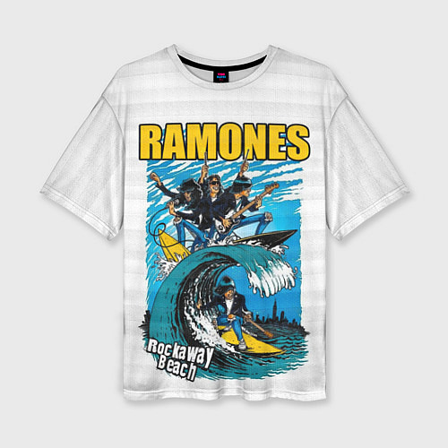 Женская футболка оверсайз Ramones rock away beach / 3D-принт – фото 1