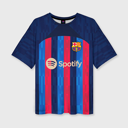 Женская футболка оверсайз Барселона форма 2223 домашняя / 3D-принт – фото 1