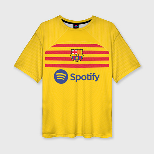 Женская футболка оверсайз Барселона форма 2223 третья / 3D-принт – фото 1