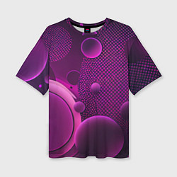 Женская футболка оверсайз Фиолетовые шары