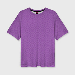 Женская футболка оверсайз Сиреневого цвета с узорами