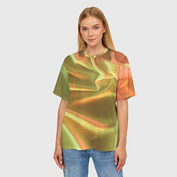 Футболка оверсайз женская Золотой шёлк и отливы, цвет: 3D-принт — фото 2