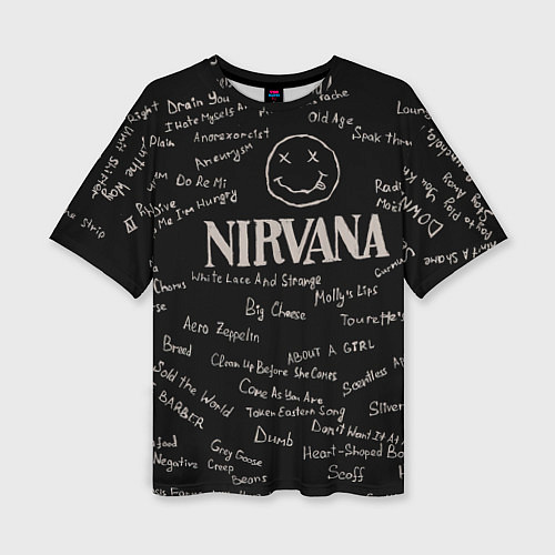 Женская футболка оверсайз Nirvana pattern / 3D-принт – фото 1