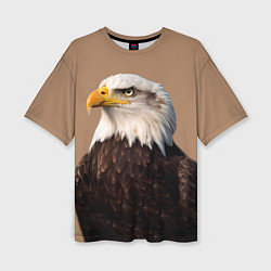 Женская футболка оверсайз Белоголовый орлан птица