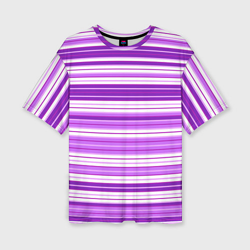 Женская футболка оверсайз Фиолетовые полосы / 3D-принт – фото 1