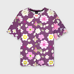 Женская футболка оверсайз Цветы сакуры