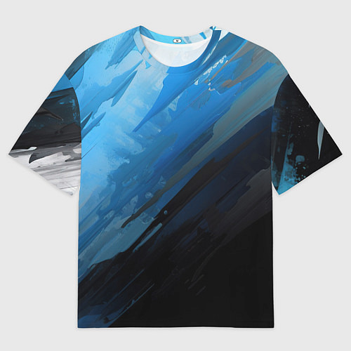 Женская футболка оверсайз Black blue style / 3D-принт – фото 1