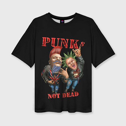 Женская футболка оверсайз Punks Not Dead - панки хой / 3D-принт – фото 1