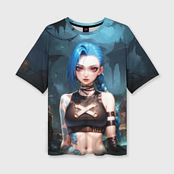 Футболка оверсайз женская Arcane League of Legends Jinx, цвет: 3D-принт