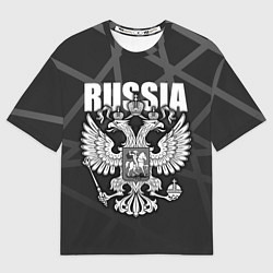 Футболка оверсайз женская Russia - герб РФ, цвет: 3D-принт
