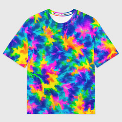 Футболка оверсайз женская Тай-дай цветные краски, цвет: 3D-принт