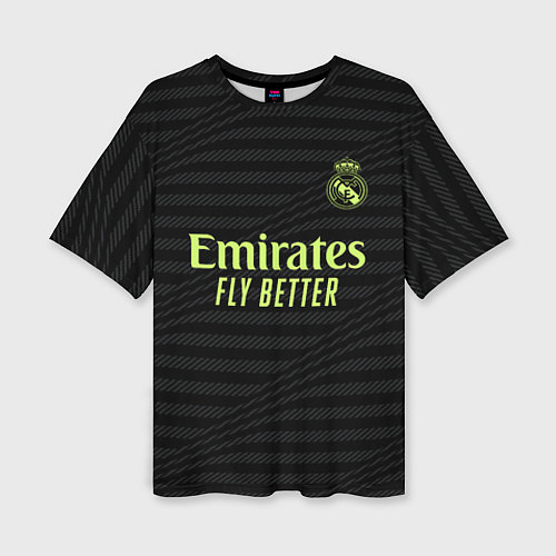 Женская футболка оверсайз Лука Модрич Реал Мадрид форма 2223 третья / 3D-принт – фото 1