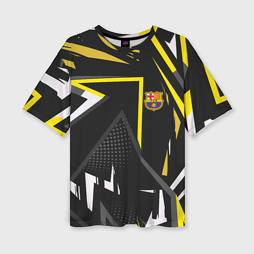 Женская футболка оверсайз ФК Барселона эмблема / 3D-принт – фото 1