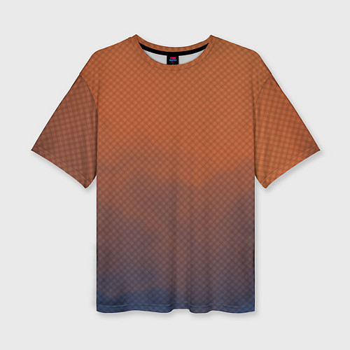 Женская футболка оверсайз Оранжево-синий дым - Хуф и Ся / 3D-принт – фото 1