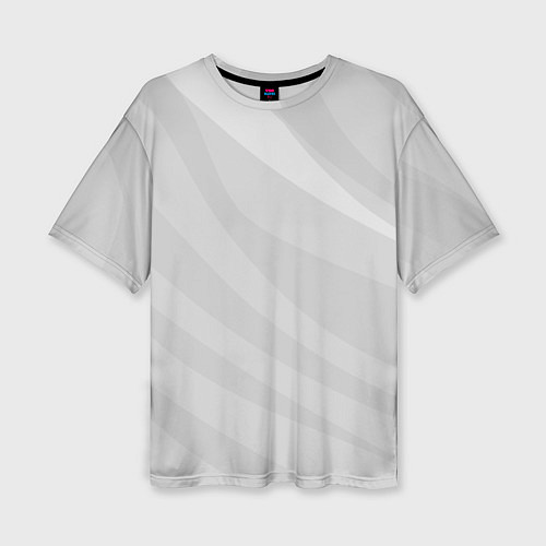 Женская футболка оверсайз Светлый серый плавные полосы / 3D-принт – фото 1