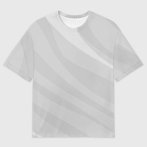 Женская футболка оверсайз Светлый серый плавные полосы / 3D-принт – фото 1