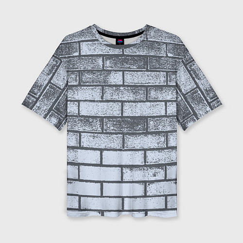 Женская футболка оверсайз Grey wall / 3D-принт – фото 1