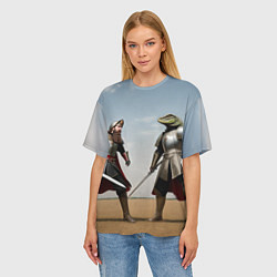 Футболка оверсайз женская Древний Рус против Ящера, цвет: 3D-принт — фото 2