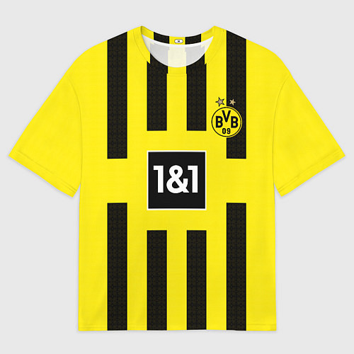 Женская футболка оверсайз ФК Боруссия Дортмунд форма 2223 домашняя / 3D-принт – фото 1
