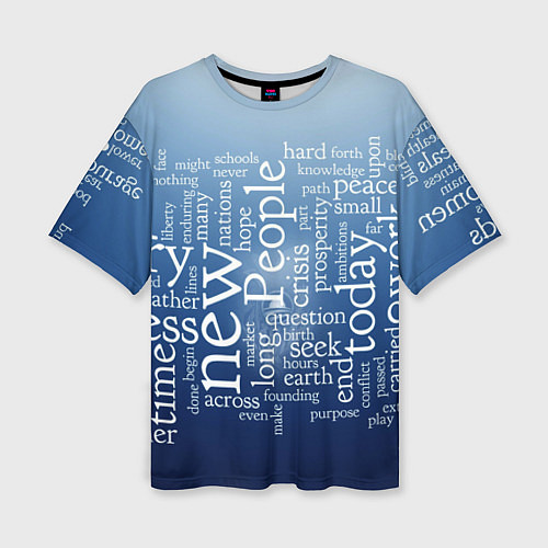 Женская футболка оверсайз Мир словесных пазлов / 3D-принт – фото 1