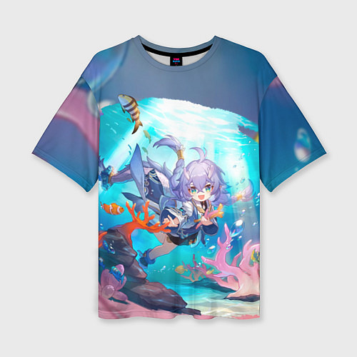 Женская футболка оверсайз Байлу электрический тип / 3D-принт – фото 1