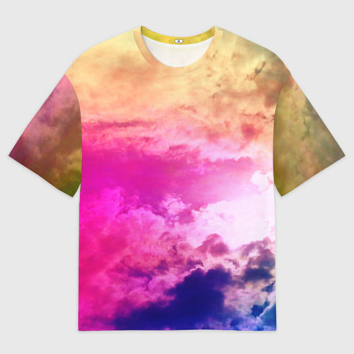 Женская футболка оверсайз Разноцветное небо / 3D-принт – фото 1